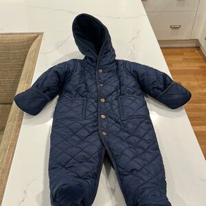 Ralph Lauren Kids Navy Quilted Puffer Bunting Snowsuit